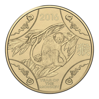2016 $1 Coin - Lunar Series - Year of the Monkey