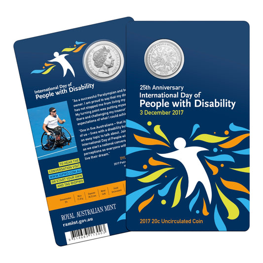 2017 20c Coin - 25th Anniversary of the International Day of People with Disability
