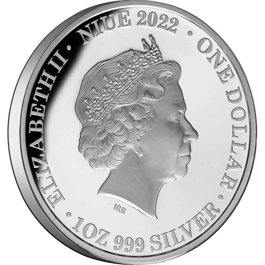 2022 Queen Elizabeth II Tribute - $1 (Niue) Gold-plated 1oz Silver Proof Coin