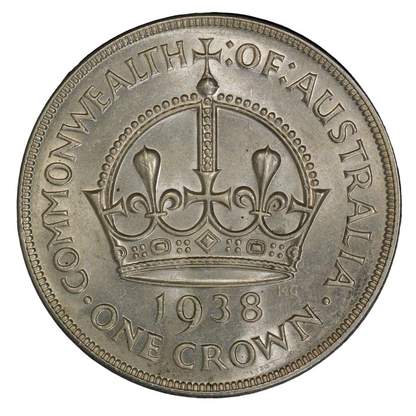 1938 (m) Australian Crown - Graded AU58 By PCGS