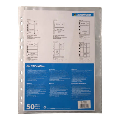Lighthouse SH 312 Plastic Sheets - 3 Horizontal Pockets (Pack of 50)