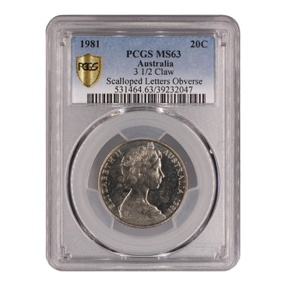 1981 20c Coin -  "3 1/2 Claw" Variety - MS63 #39232047