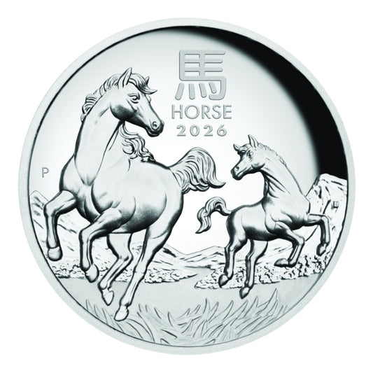 2026 Australian Lunar Series III - Year of the Horse 1oz Silver Proof High Relief Coin