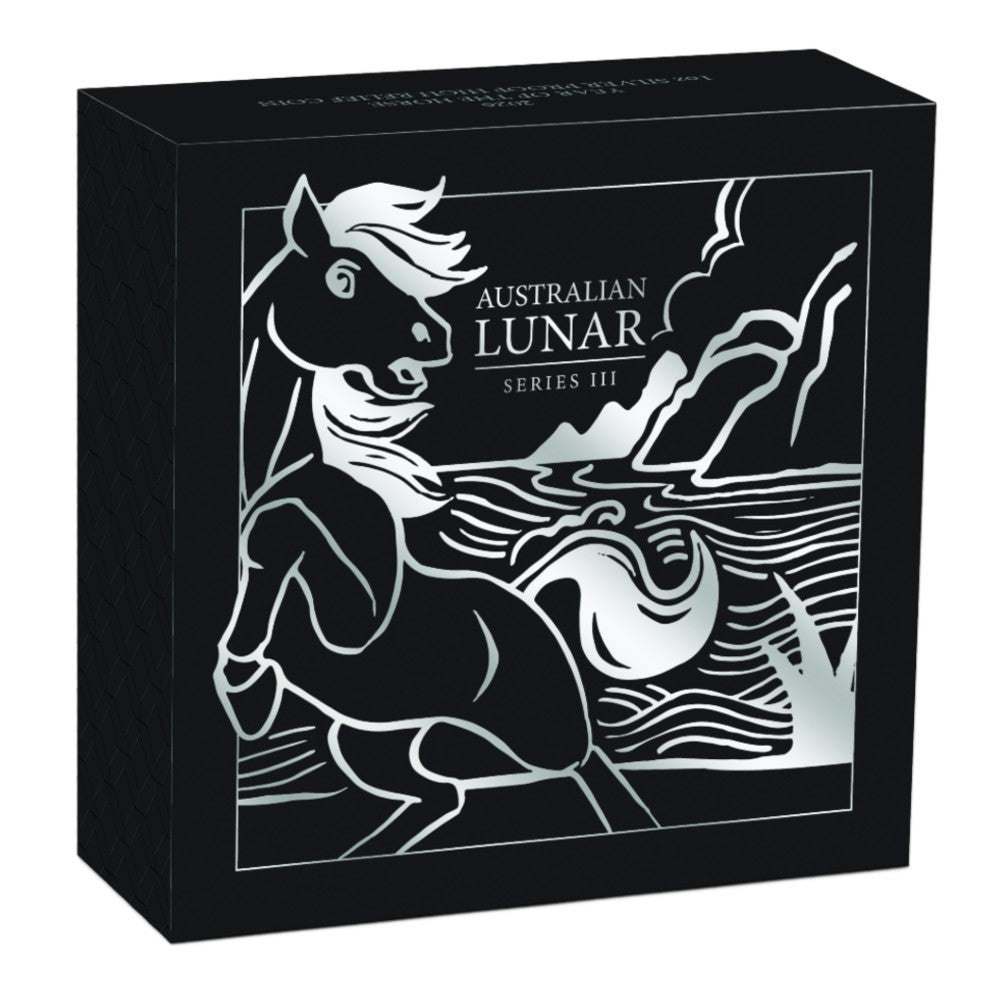 2026 Australian Lunar Series III - Year of the Horse 1oz Silver Proof High Relief Coin