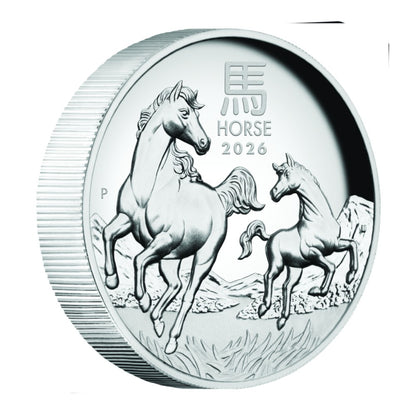2026 Australian Lunar Series III - Year of the Horse 1oz Silver Proof High Relief Coin