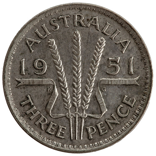 1951 M Australian Threepence