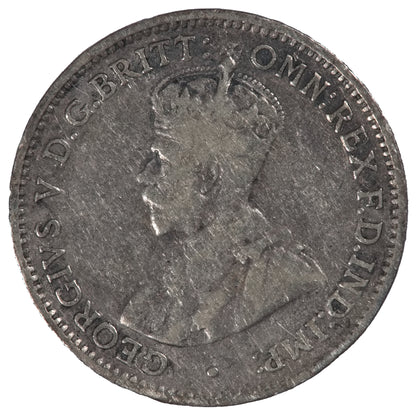 1917 Australian Threepence - "Three-Legged Emu" Die Crack Error