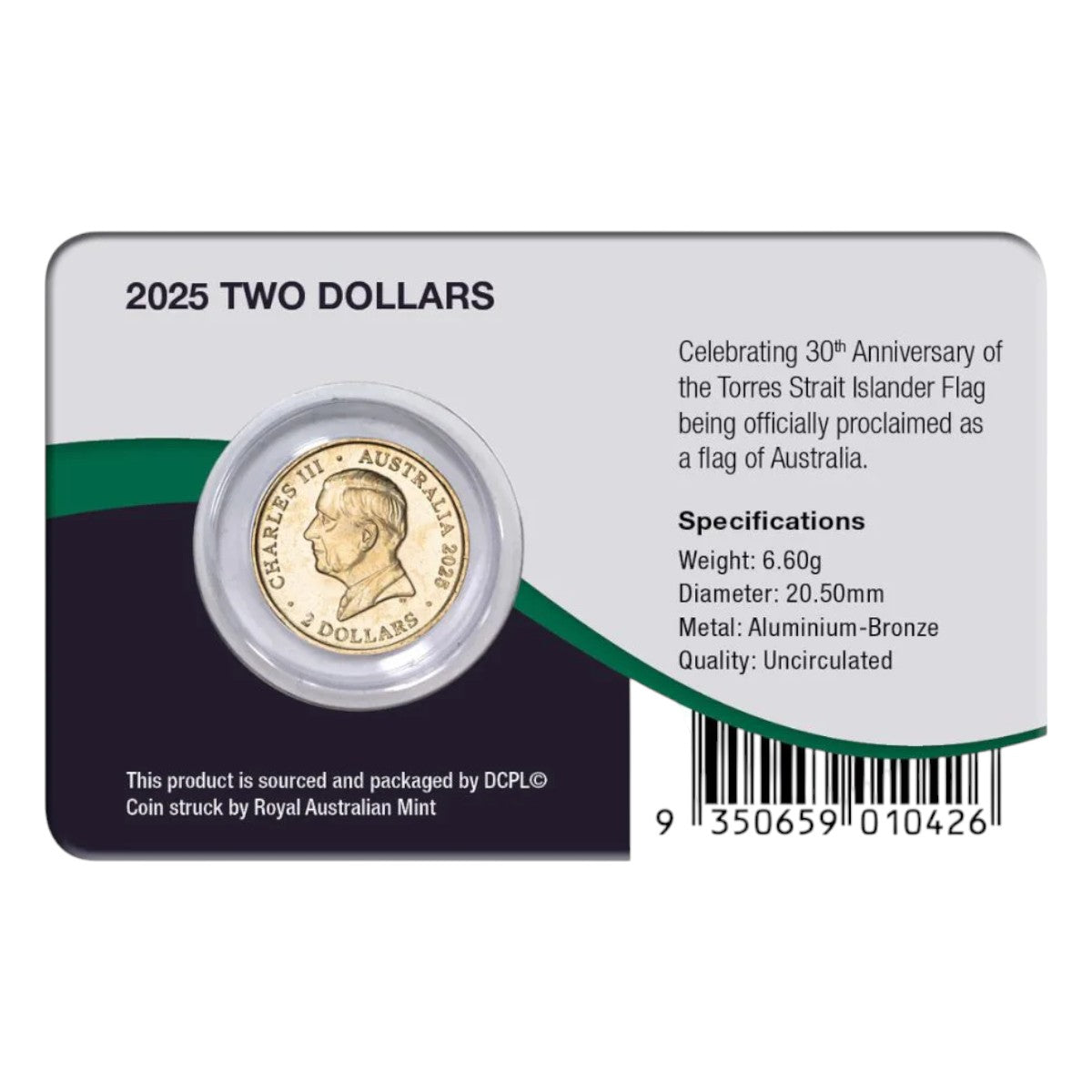 2025 $2 - Torres Strait Islander Flag 30th Anniversary Aluminium-Bronze Uncirculated Coin Pack