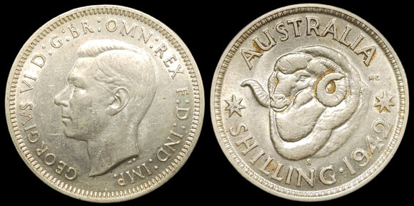 1942 'S' Australian Shilling - About Uncirculated