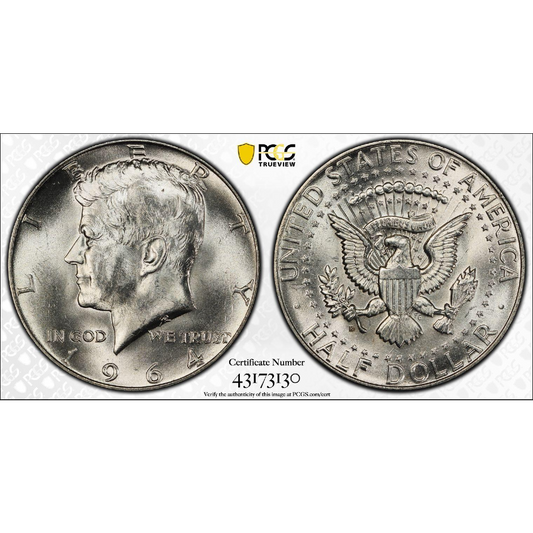 1964-D USA 50 Cent Coin - MS65