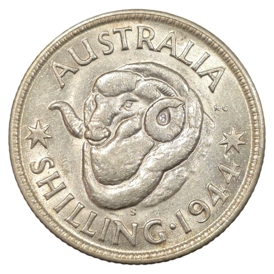 1944 (s) Australian Shilling - About Uncirculated