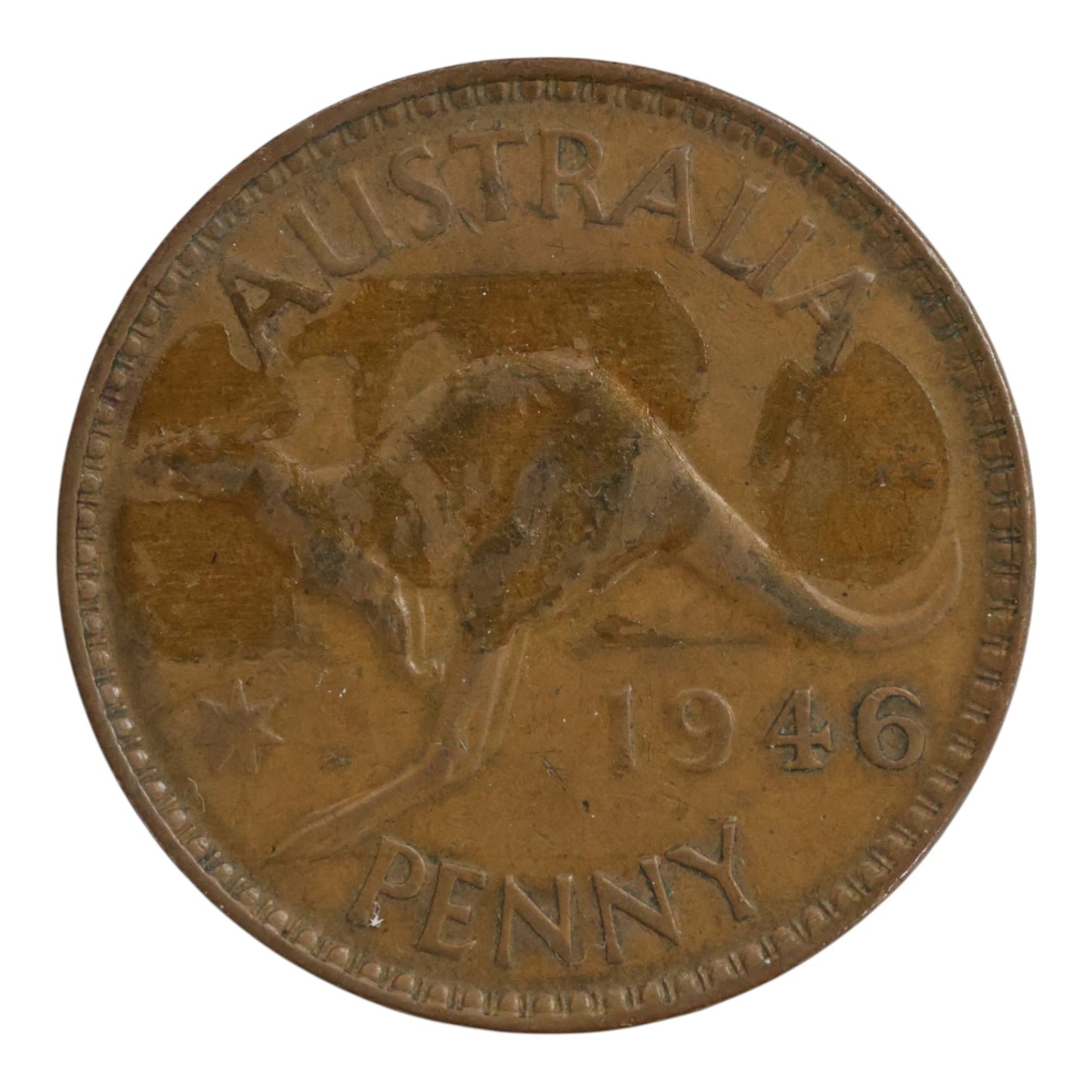 1946 Australian Penny - Fine with Adhesive Traces