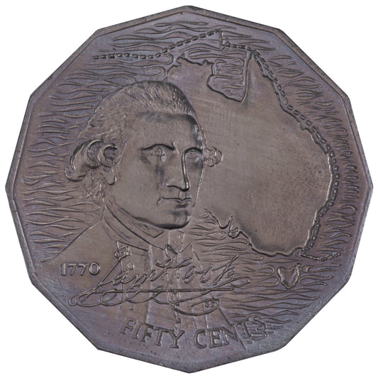1970 50c Coin - Captain Cook's Bicentenary - Specimen Strike
