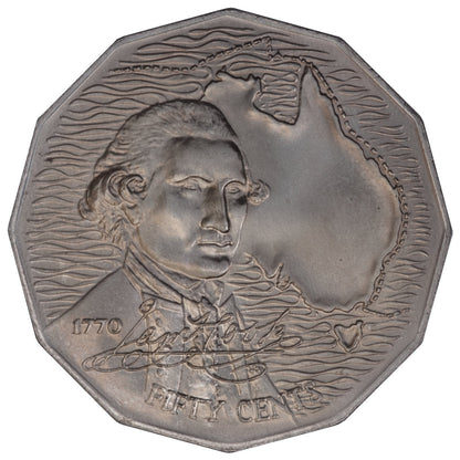 1970 50c Coin - Captain Cook's Bicentenary - Specimen Strike