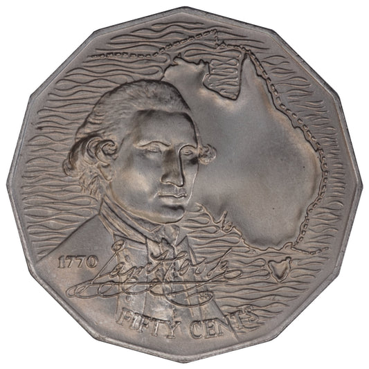 1970 50c Coin - Captain Cook's Bicentenary - Specimen Strike