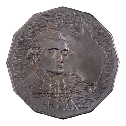 1970 50c Coin - Captain Cook's Bicentenary - Specimen Strike