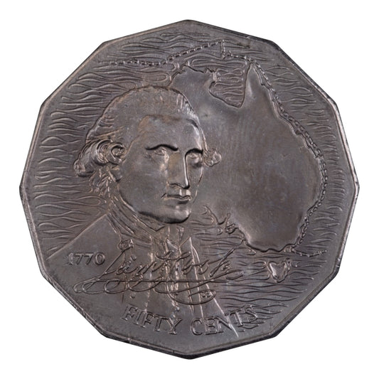 1970 50c Coin - Captain Cook's Bicentenary - Specimen Strike