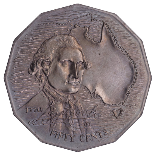 1970 50c Coin - Captain Cook's Bicentenary - Specimen Strike