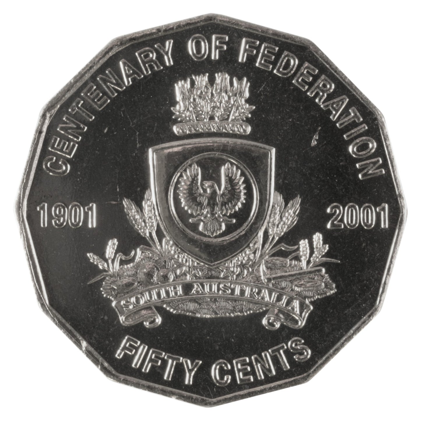 2001 50c Coin - Centenary of Federation - South Australia - Uncirculated