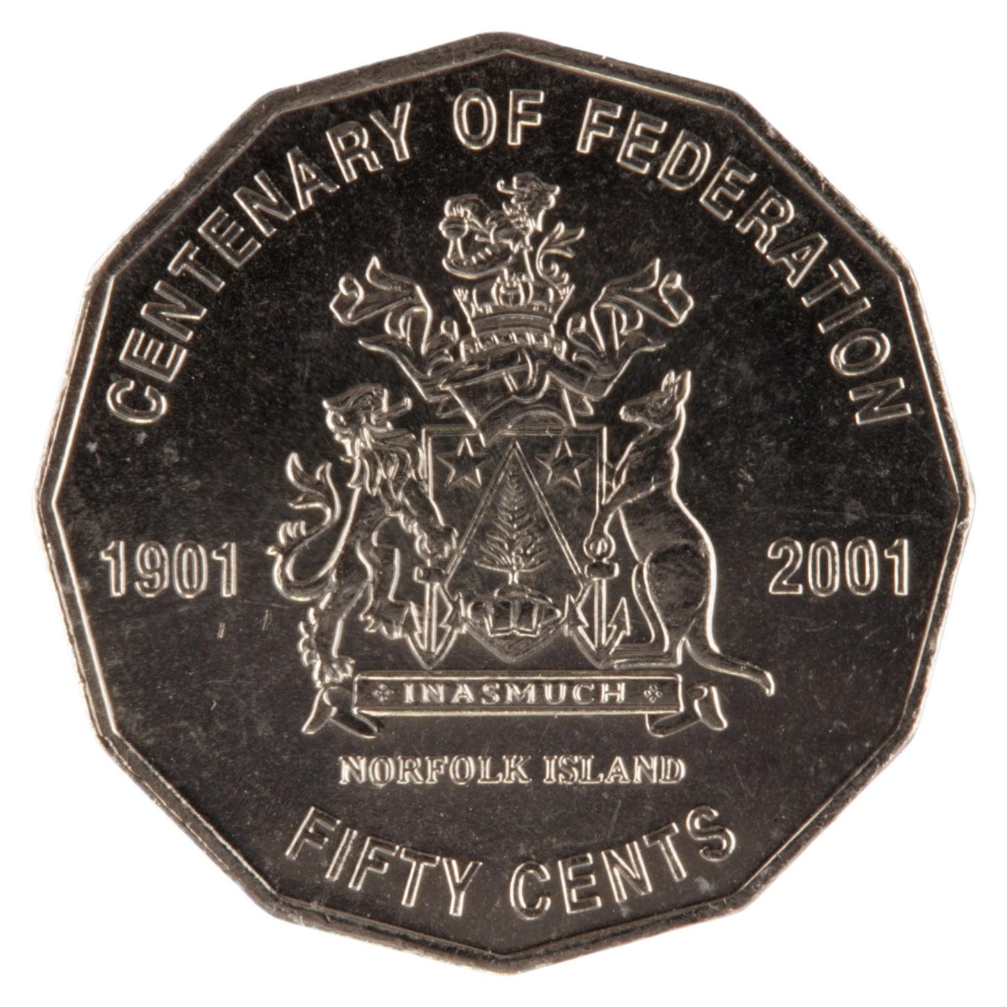 2001 50c Coin - Centenary of Federation - Norfolk Island - Uncirculated
