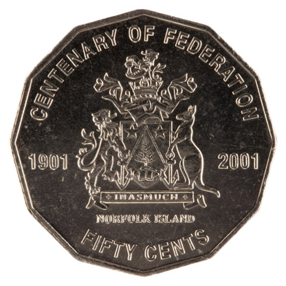 2001 50c Coin - Centenary of Federation - Norfolk Island - Uncirculated