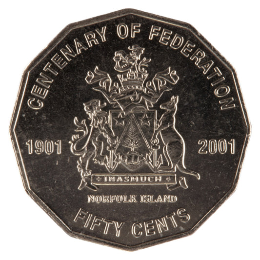 2001 50c Coin - Centenary of Federation - Norfolk Island - Uncirculated