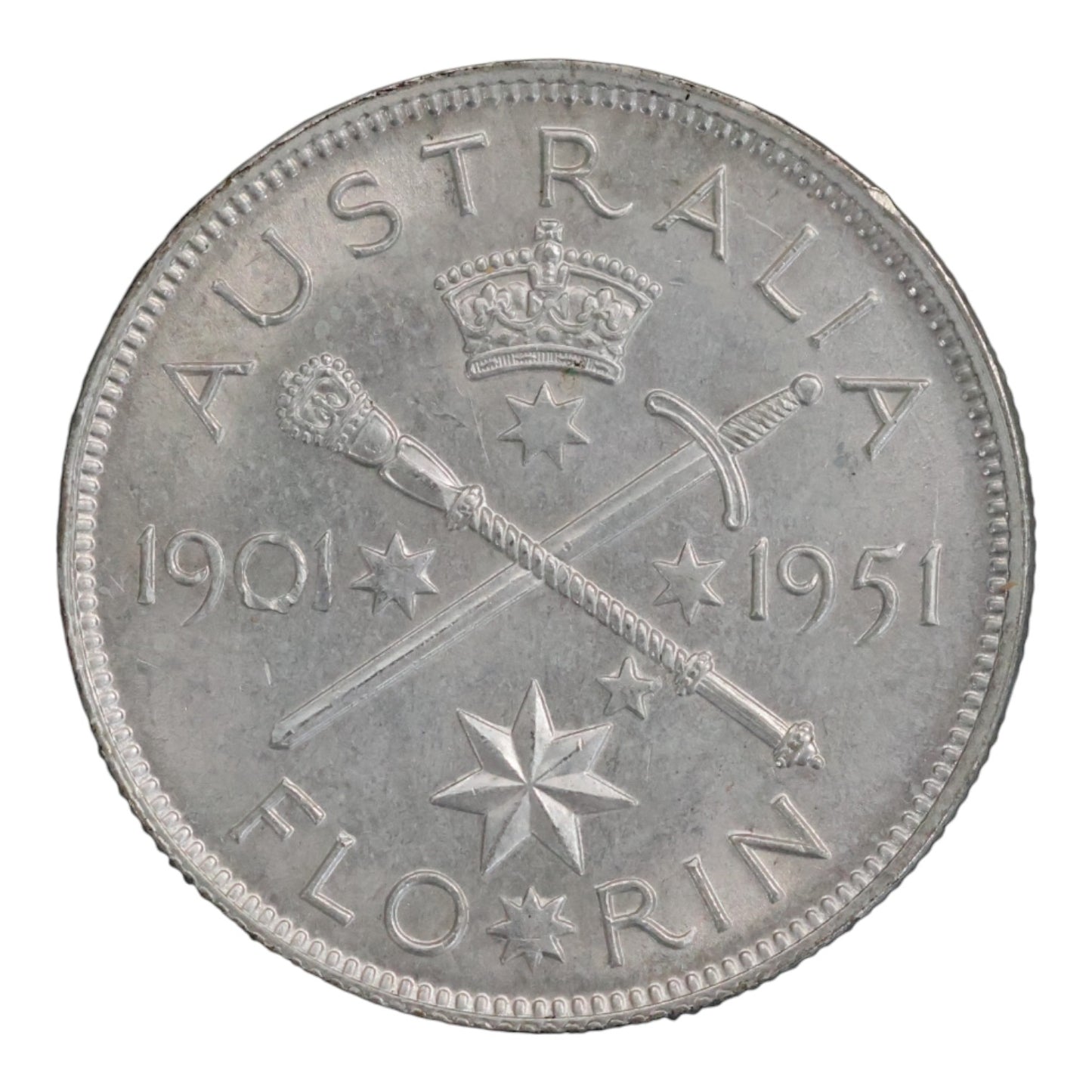 1951 Australian Florin - Federation Florin - About Uncirculated