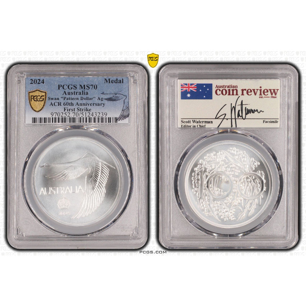 2024 ACR Swan Silver "Pattern Dollar" - First Strike - MS70 #51243239