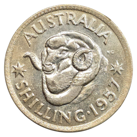 1957 Australian Shilling - About Uncirculated