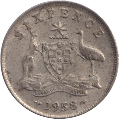 1958 Australian Sixpence