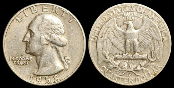 1958 'D' United States - ¼ Dollar 