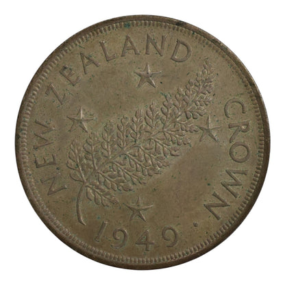 1949 New Zealand Crown - Royal Visit - Uncirculated (Verdigris)
