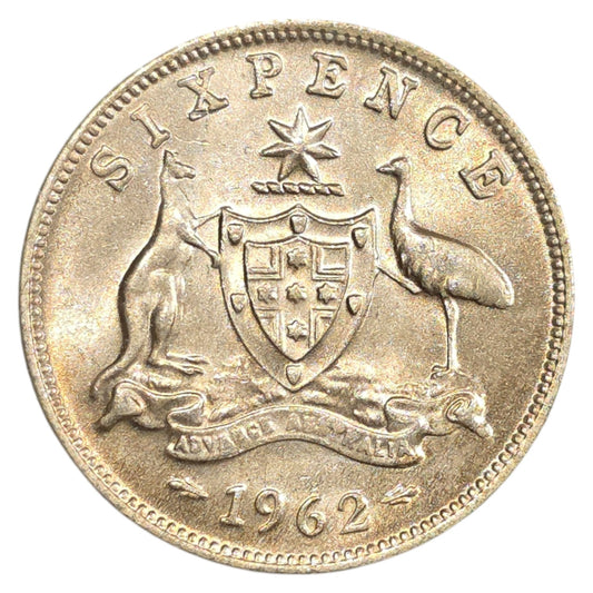1962 Australian Sixpence - Very Fine