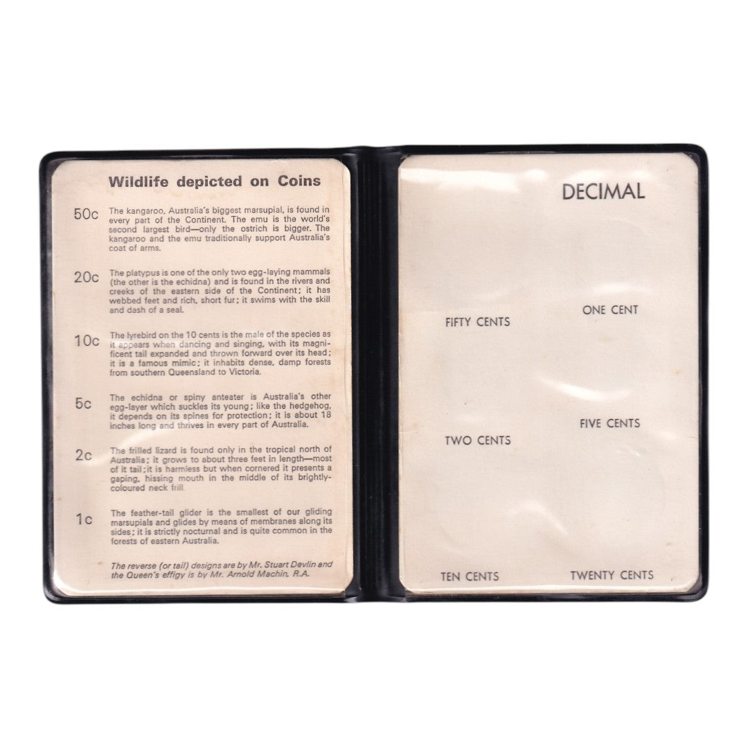 1966 Mint Set - 'Australian Decimal Currency First Issue 1966' - Reserve Bank Wallet (Black)