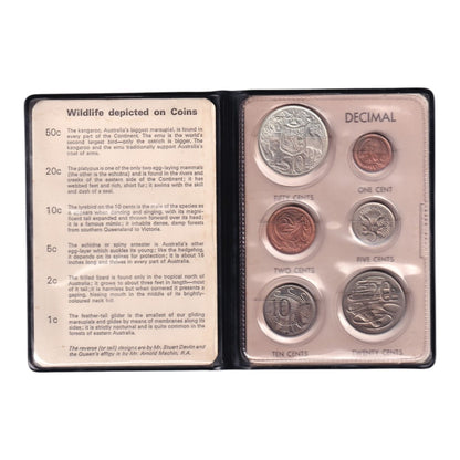 1966 Mint Set - 'Australian Decimal Currency First Issue 1966' - Reserve Bank Wallet (Black)