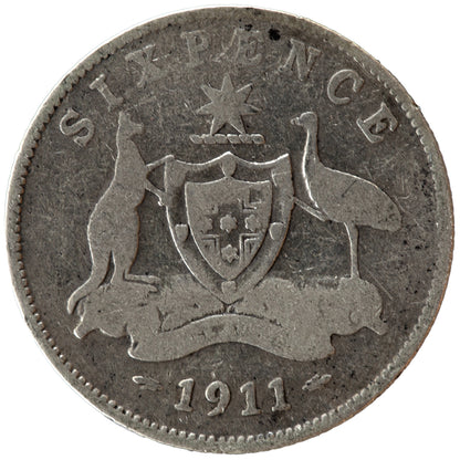 1911 Australian Sixpence