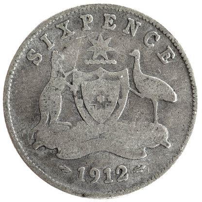 1912 Australian Sixpence