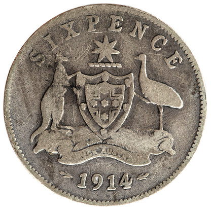 1914 Australian Sixpence