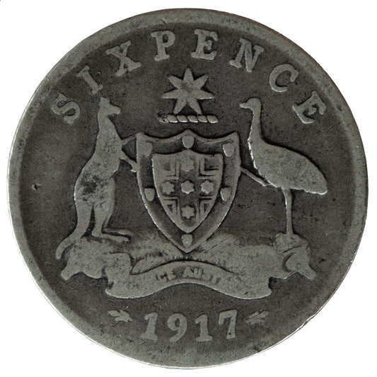 1917 Australian Sixpence