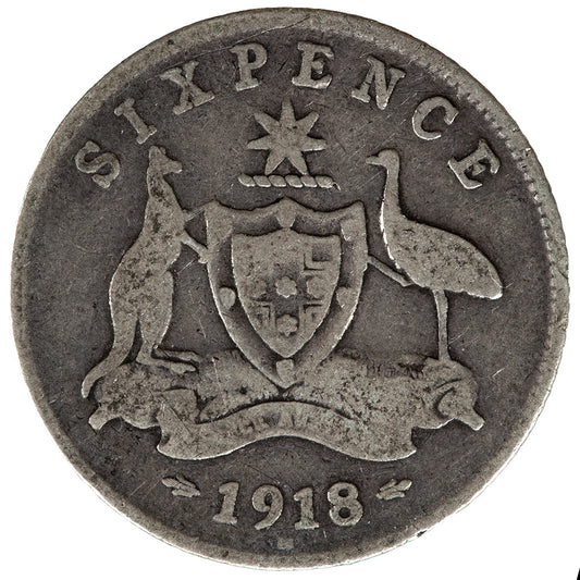 1918 Australian Sixpence