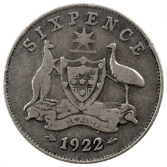 1922 Australian Sixpence