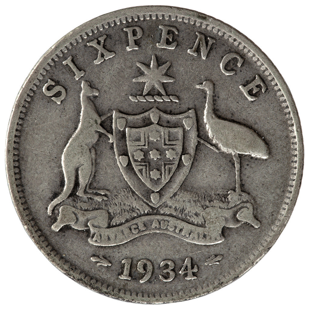 1934 Australian Sixpence