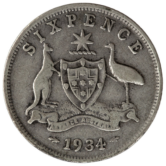 1934 Australian Sixpence