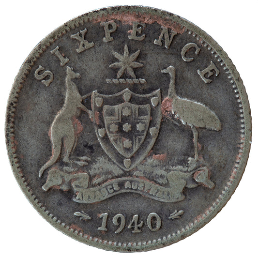 1940 Australian Sixpence