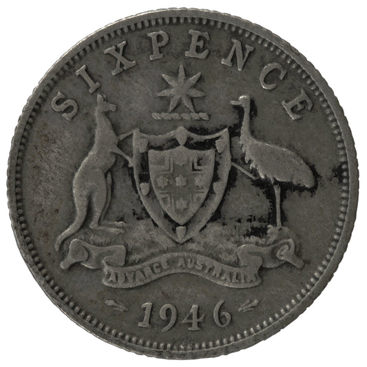 1946 Australian Sixpence