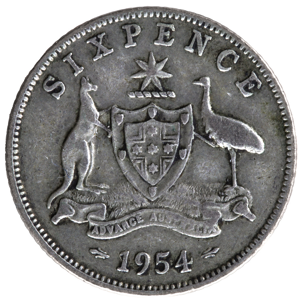 1954 Australian Sixpence