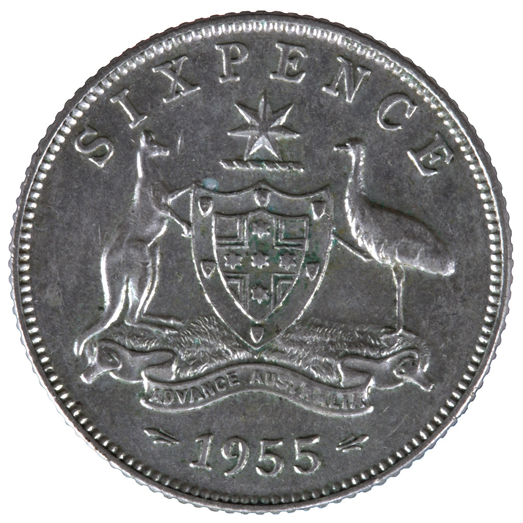 1955 Australian Sixpence