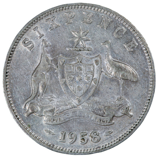 1958 Australian Sixpence