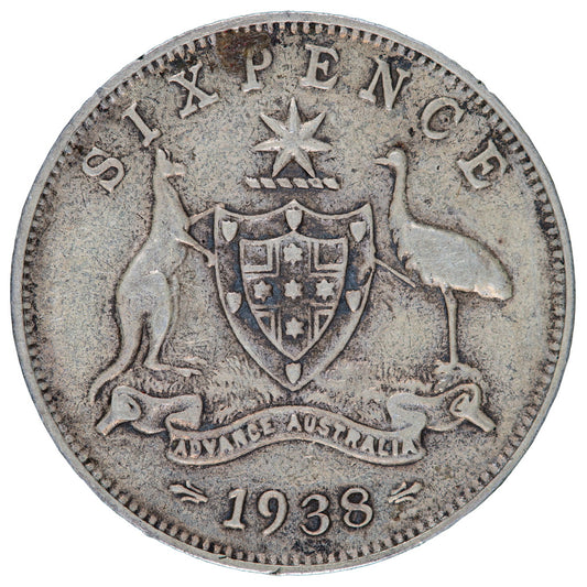 1938 Australian Sixpence