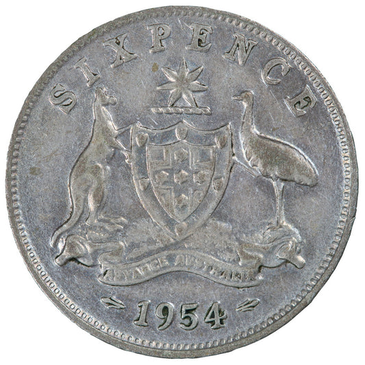 1954 Australian Sixpence